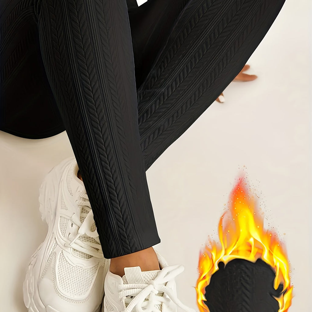 Calças Anke Jacquard Femininas - Leggings Térmicas de Inverno