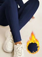 Calças Anke Jacquard Femininas - Leggings Térmicas de Inverno