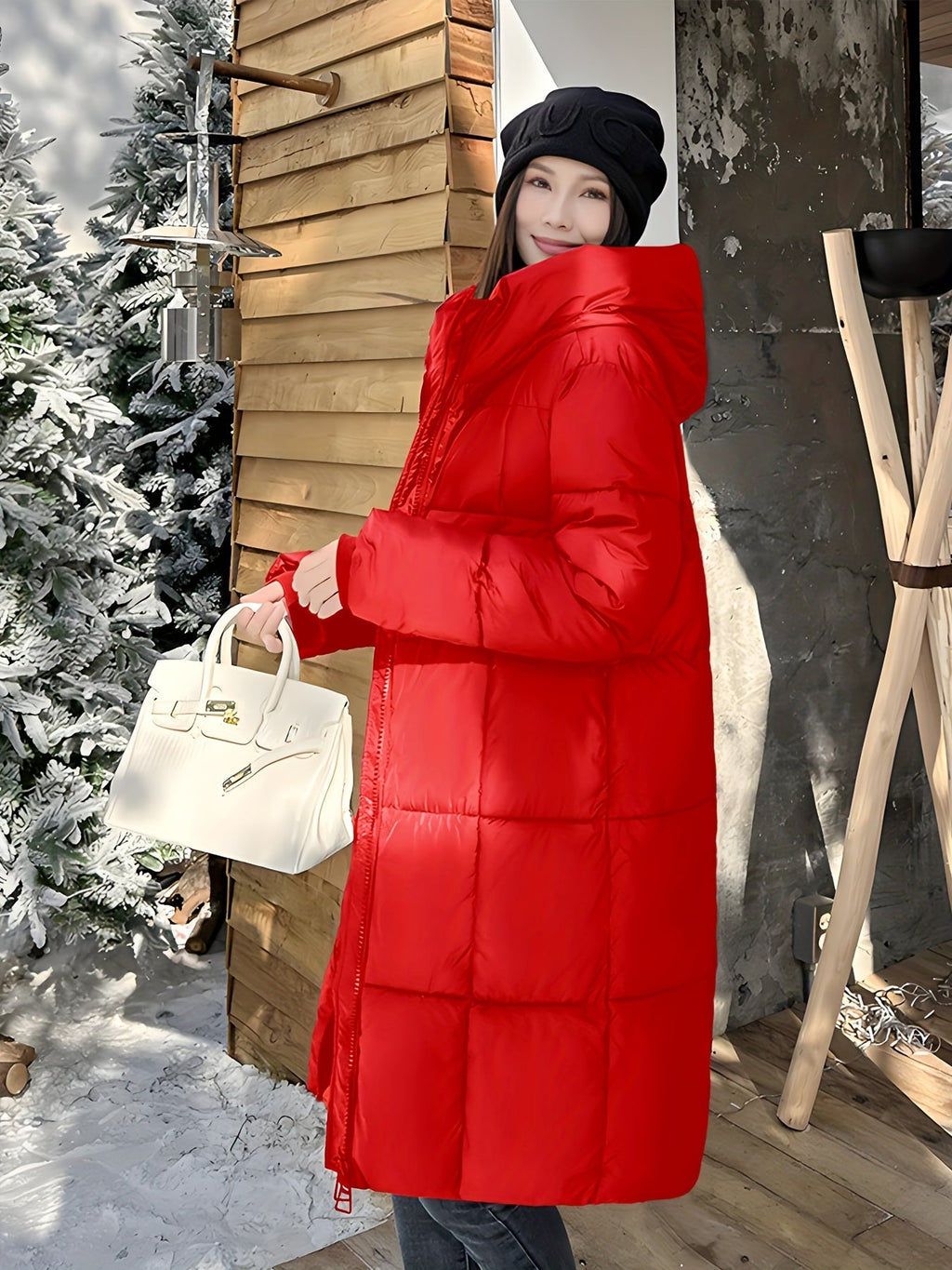 Casaco de Inverno Feminino com Capuz