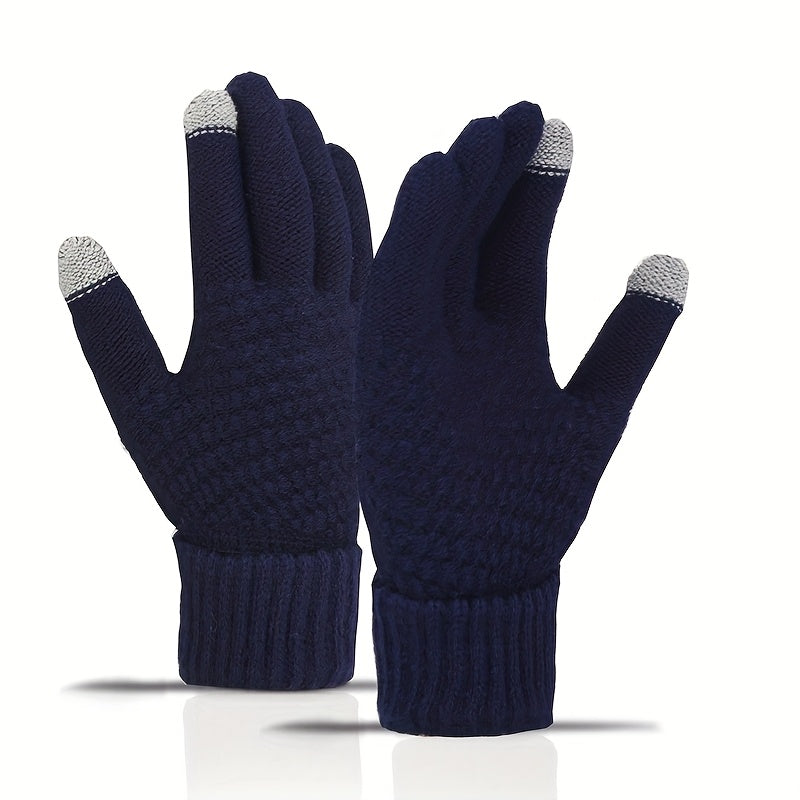 Luvas Jacquard Térmicas de Toque Total Estilo Abacaxi - Unissex