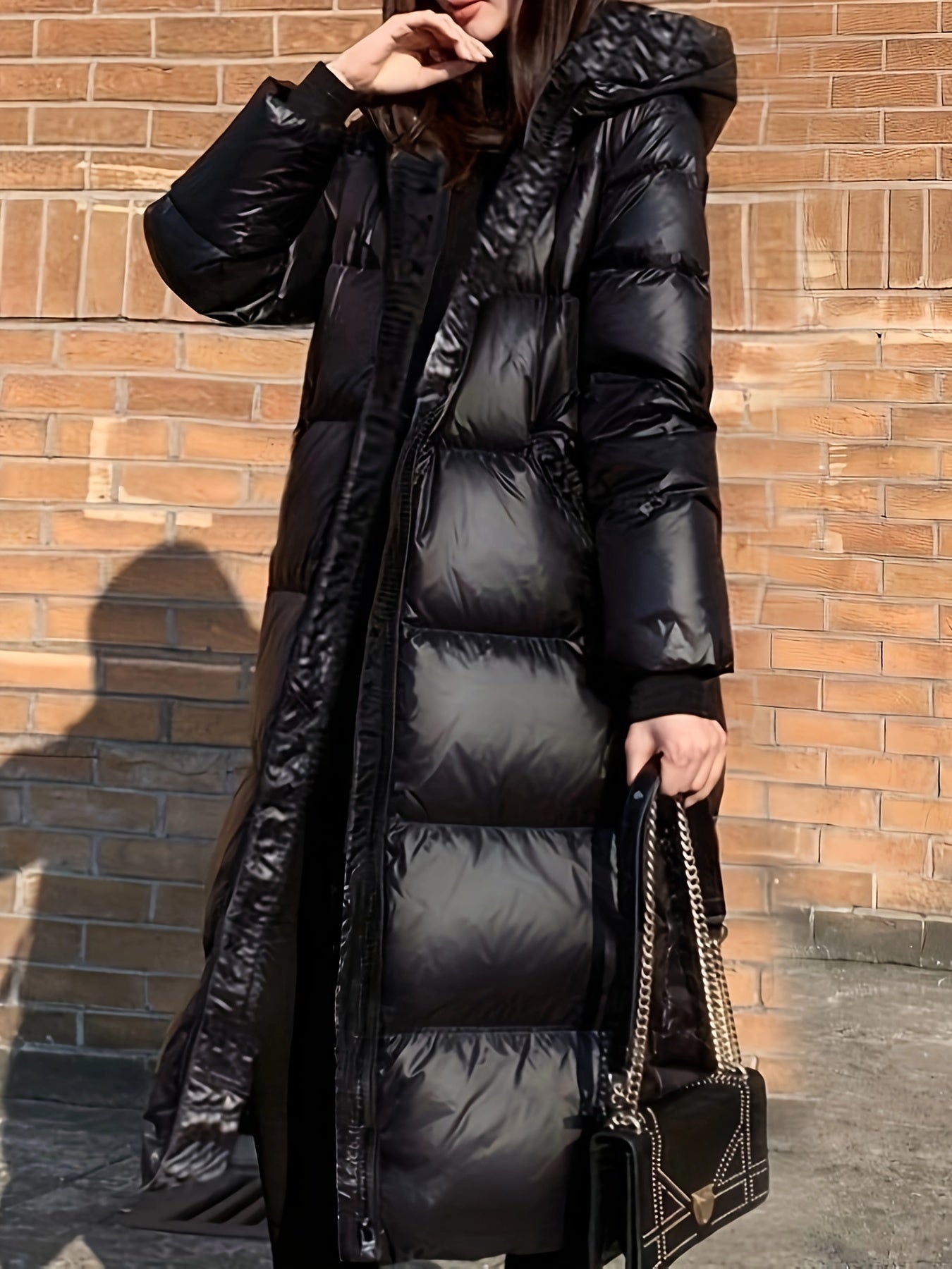 Jaqueta Longa Elegante para Mulheres em Poliéster Imagem principal do produto