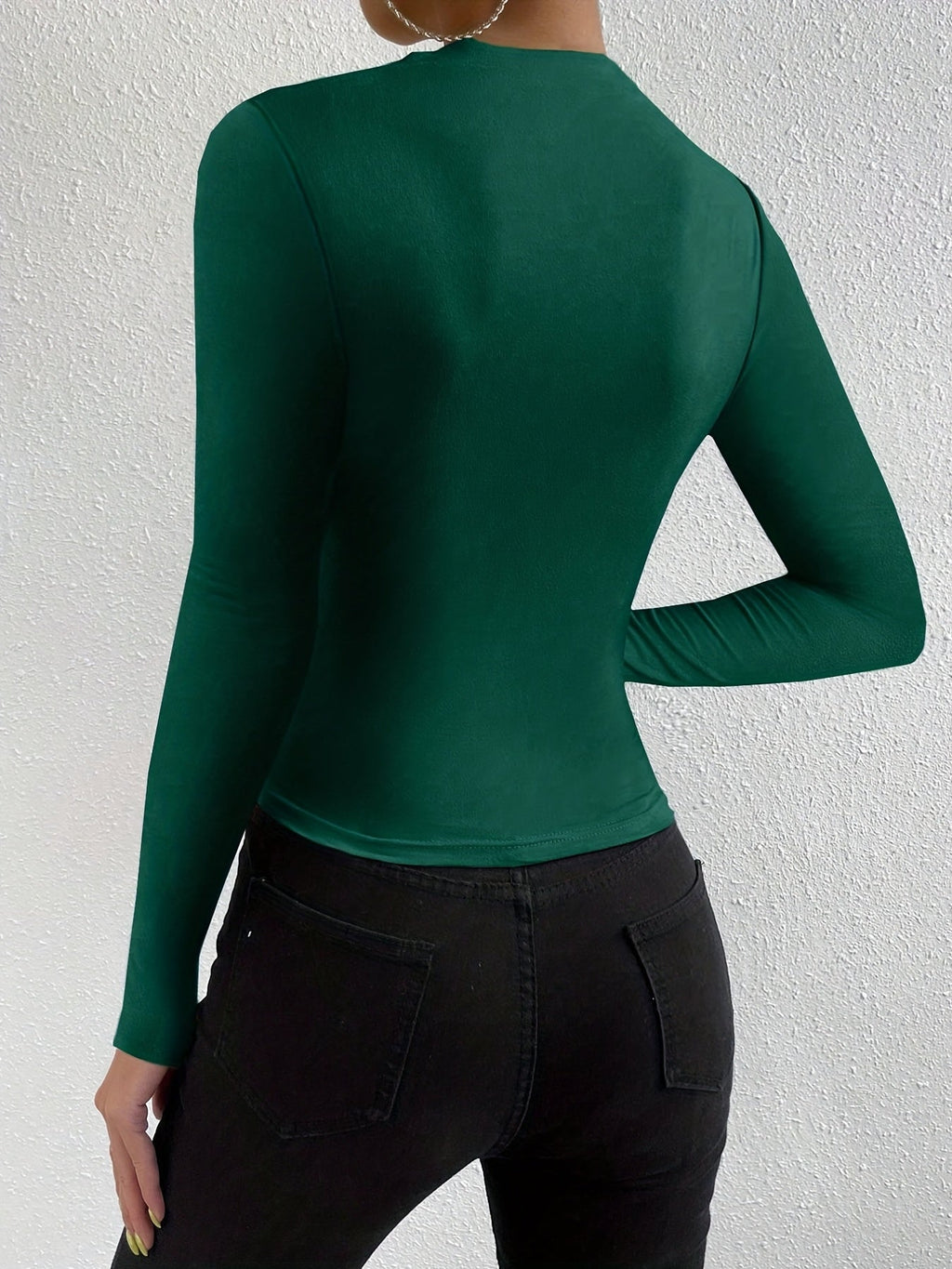 Slim Fit de Manga Longa para Mulheres