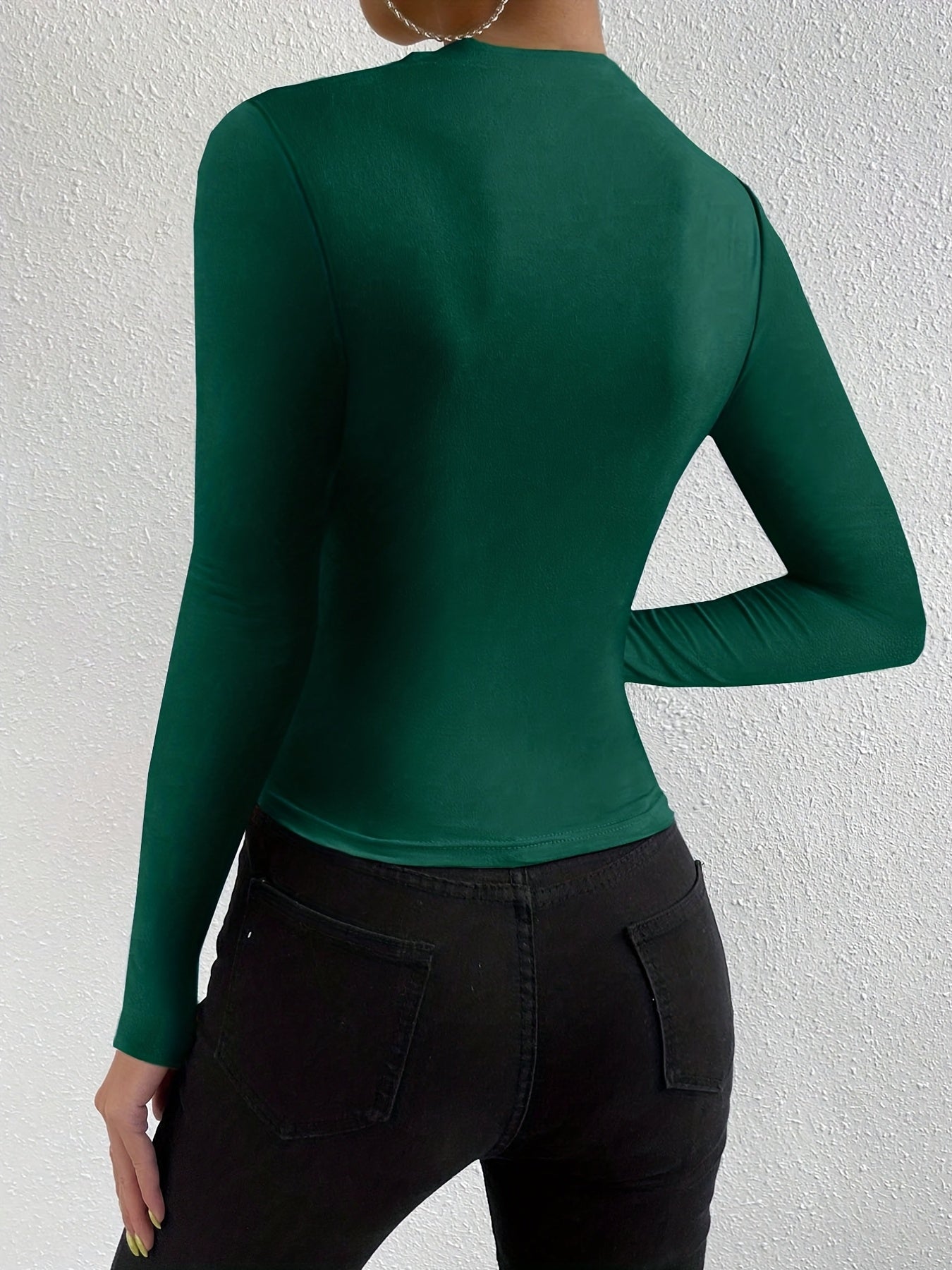 Slim Fit de Manga Longa para Mulheres