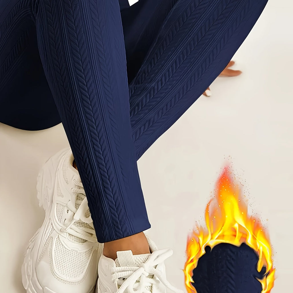 Calças Anke Jacquard Femininas - Leggings Térmicas de Inverno