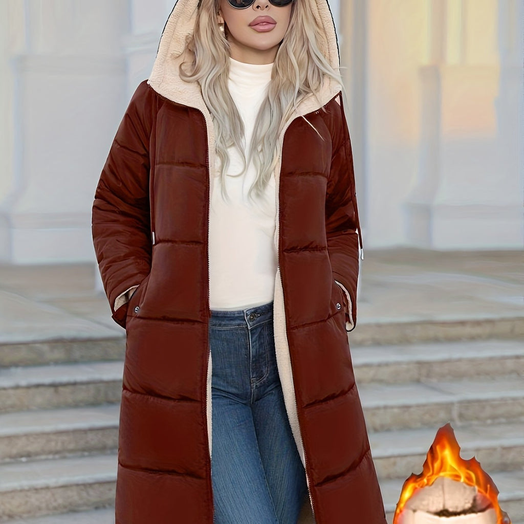 Jaqueta de Inverno Feminina Com Forro e Capuz