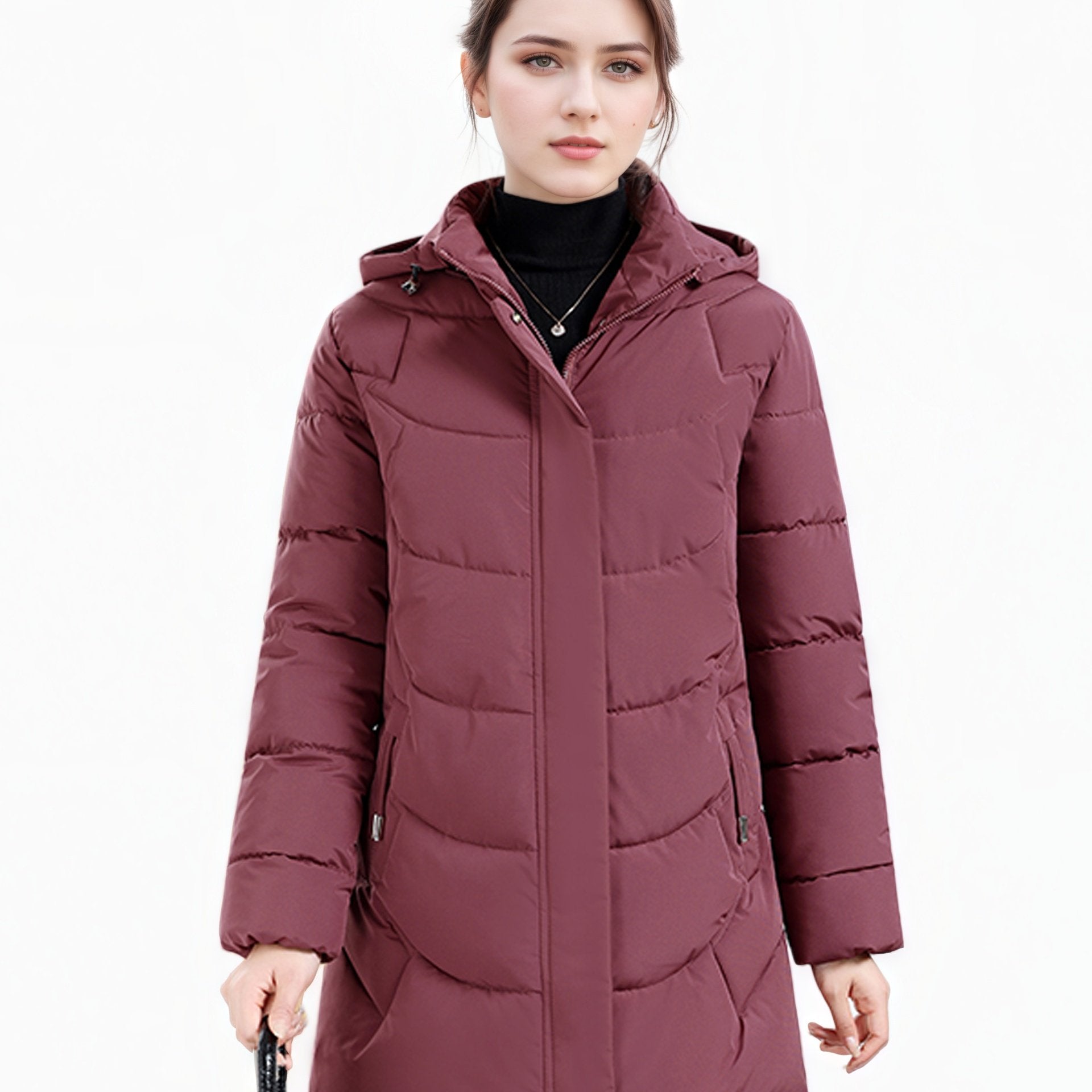 Casaco Padded Longo com Capuz para Mulheres