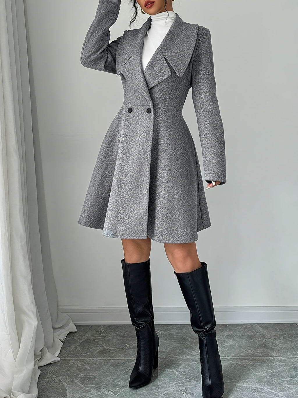 Blazer Feminino Elegante com Lapela e Botão para Trabalho e Dia a Dia