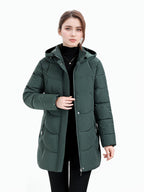 Casaco Padded Longo com Capuz para Mulheres