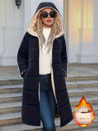 Jaqueta de Inverno Feminina Com Forro e Capuz