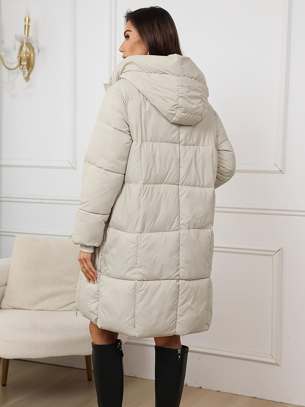 Casaco de Inverno Feminino com Capuz