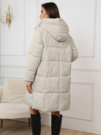 Casaco de Inverno Feminino com Capuz