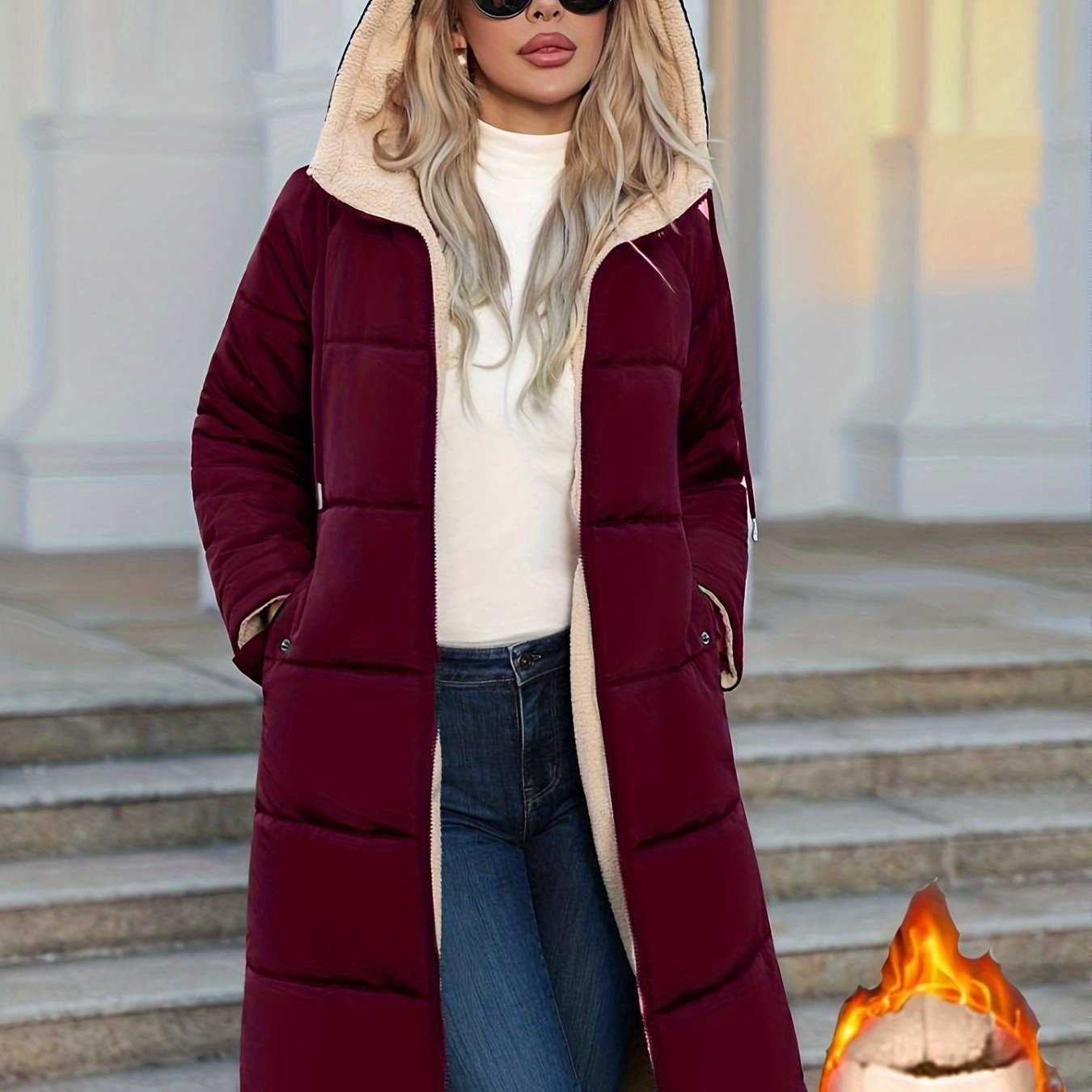 Jaqueta de Inverno Feminina Com Forro e Capuz