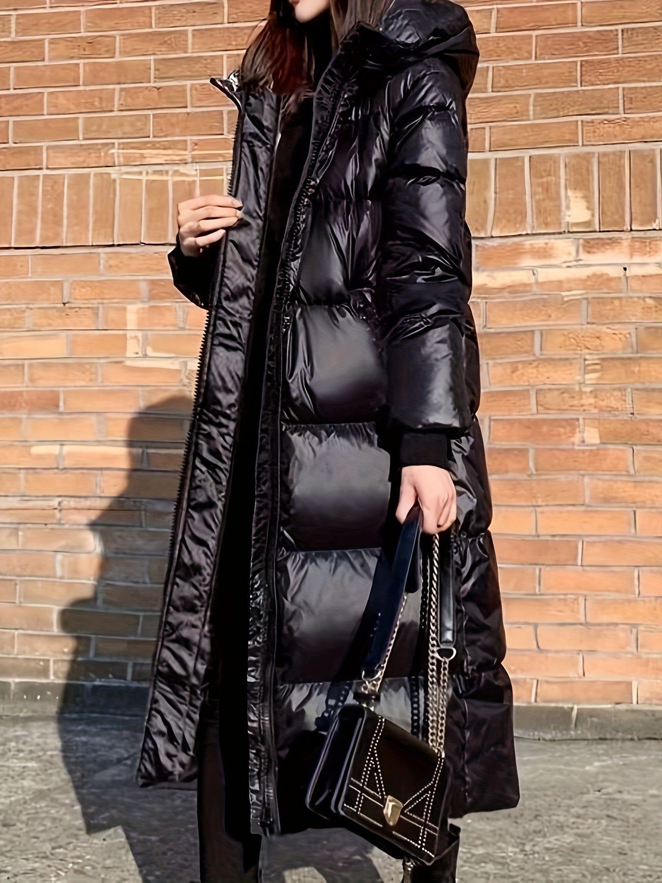 Jaqueta Longa Elegante para Mulheres em Poliéster Imagem secundária do produto