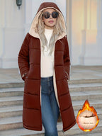 Jaqueta de Inverno Feminina Com Forro e Capuz