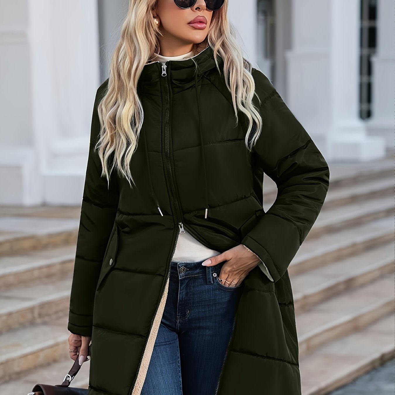 Jaqueta de Inverno Feminina Com Forro e Capuz