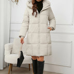 Casaco de Inverno Feminino com Capuz
