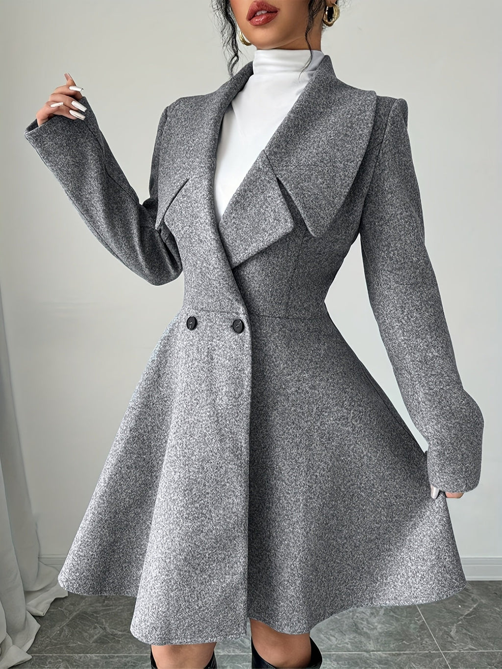 Blazer Feminino Elegante com Lapela e Botão para Trabalho e Dia a Dia