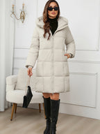 Casaco de Inverno Feminino com Capuz