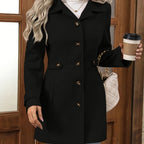 Casaco Elegante Feminino de Meia-Comprimento para Outono e Inverno