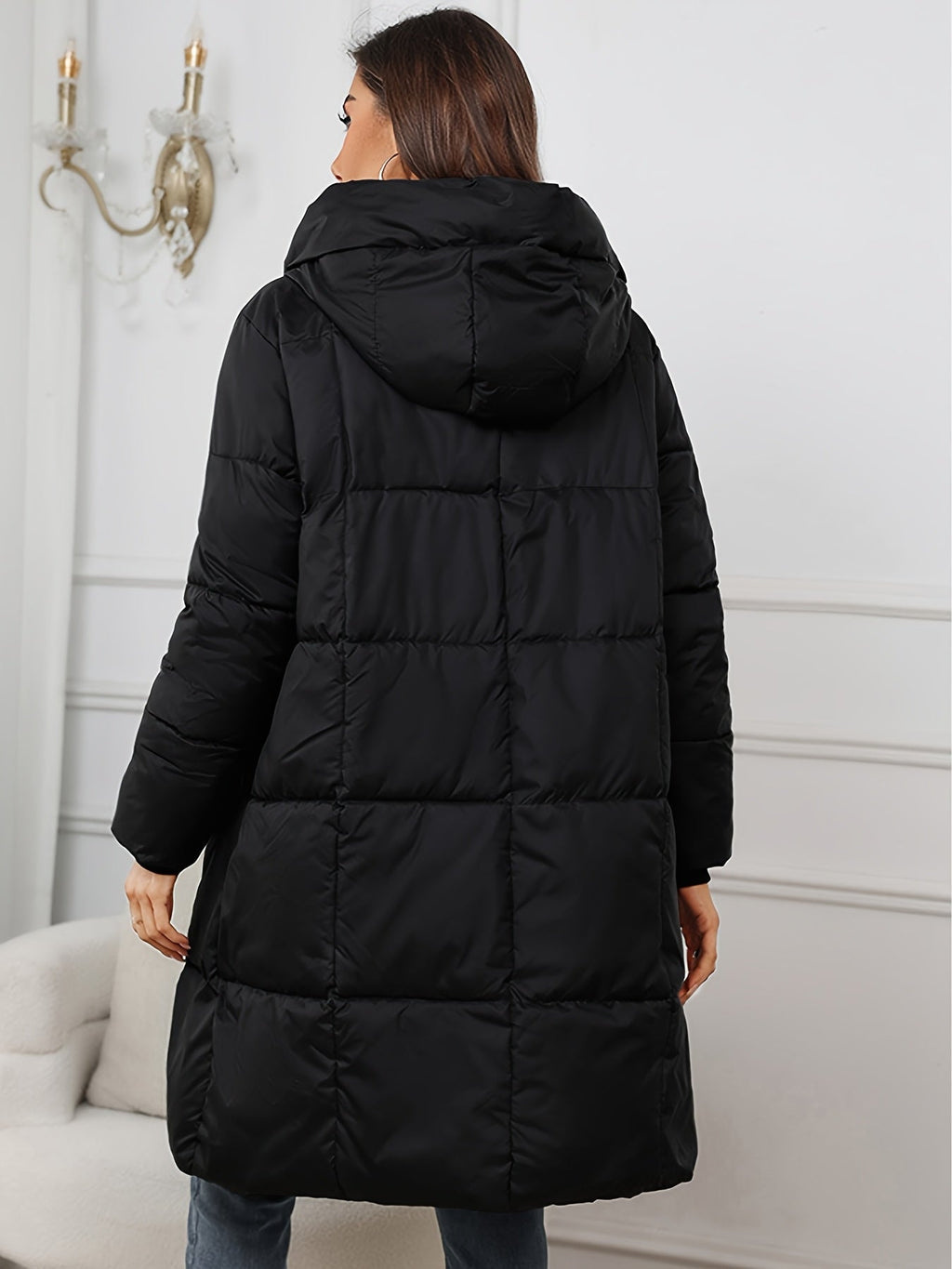 Casaco de Inverno Feminino com Capuz