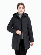 Casaco Padded Longo com Capuz para Mulheres