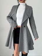 Blazer Feminino Elegante com Lapela e Botão para Trabalho e Dia a Dia