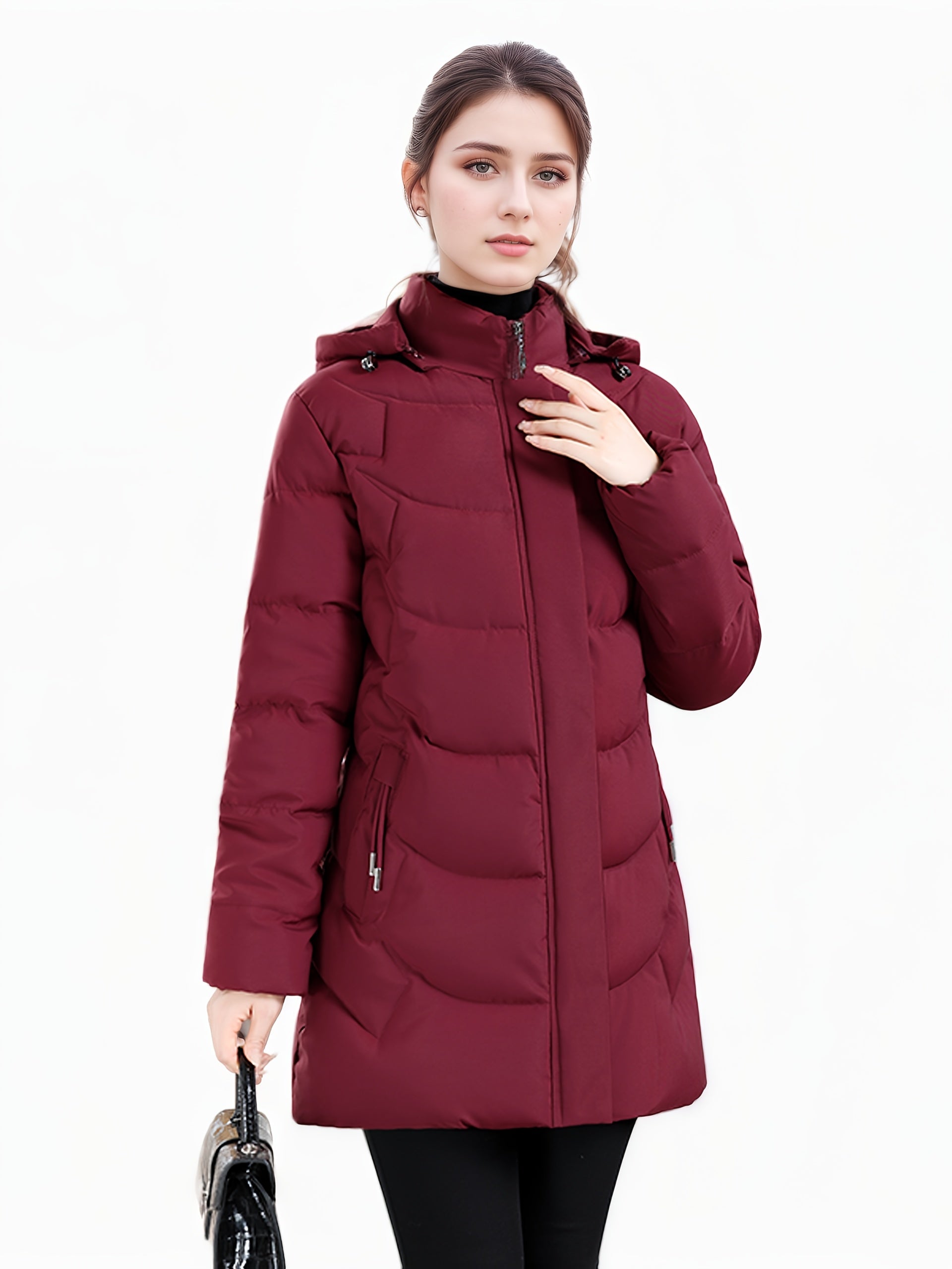 Casaco Padded Longo com Capuz para Mulheres