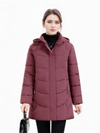 Casaco Padded Longo com Capuz para Mulheres